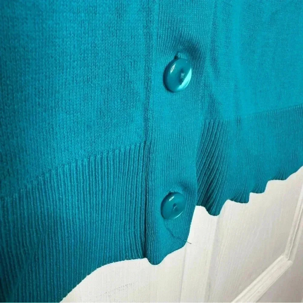 GAP Factory Cardigan 3/4  Length Sleeves Blue Size Small - Picture 2 of 16